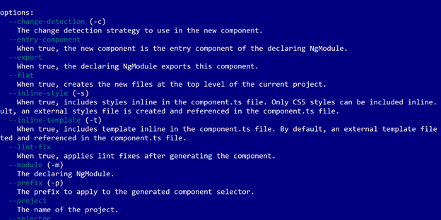 ng generate component –help ng generate component –help