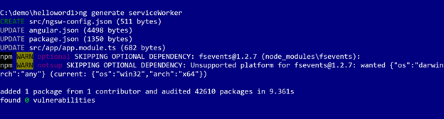 ng generate serviceWorker ng generate serviceWorker
