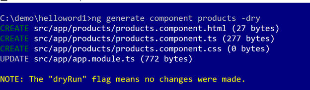ng generate component products –dry ng generate component products –dry