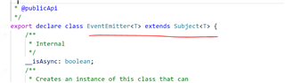 If you look into implementation of EventEmitter class, it extends Subject class If you look into implementation of EventEmitter class, it extends Subject class