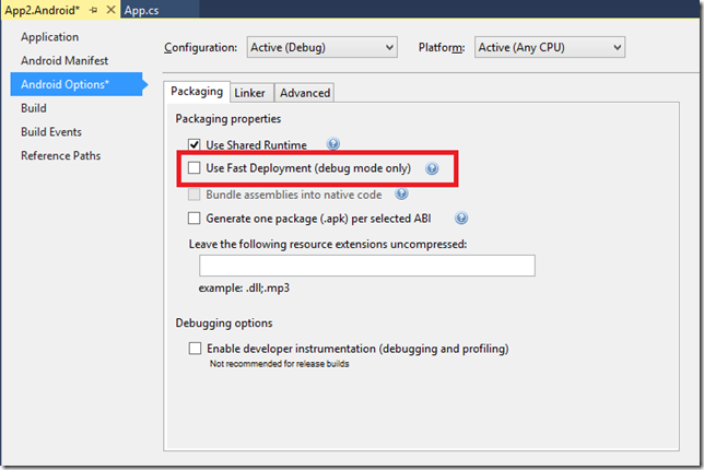 Visual Studio 2015 Preview Android emulator error bug fix