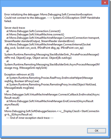 Visual Studio 2015 Preview Android emulator error