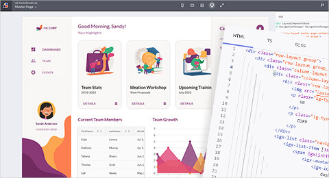 HR Dashboard app showcases tasks and dashboards