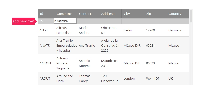 Entrada de datos de alta velocidad ASP.NET Data Grid