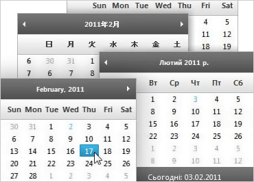 Calendario mensual de ASP.NET