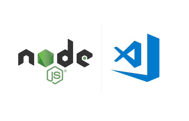 Getting Started - Download and install both Node.js and Visual Studio Code Logotipos do Node.js e do Visual Studio Code