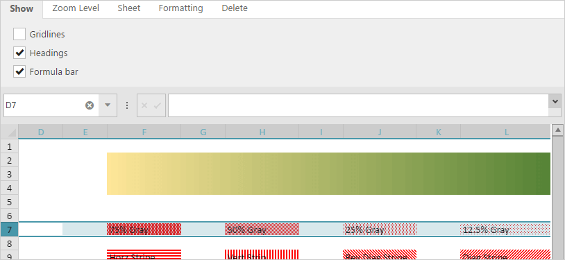 Spreadsheet Configurable View Function