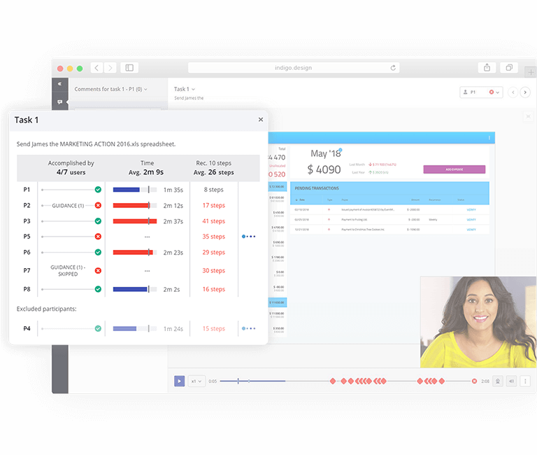 Capture user videos and analytics