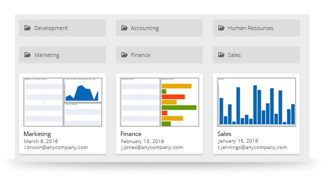  Create dashboards with ReportPlus Desktop or iOS and share them instantly and securely across your business with ReportPlus Server