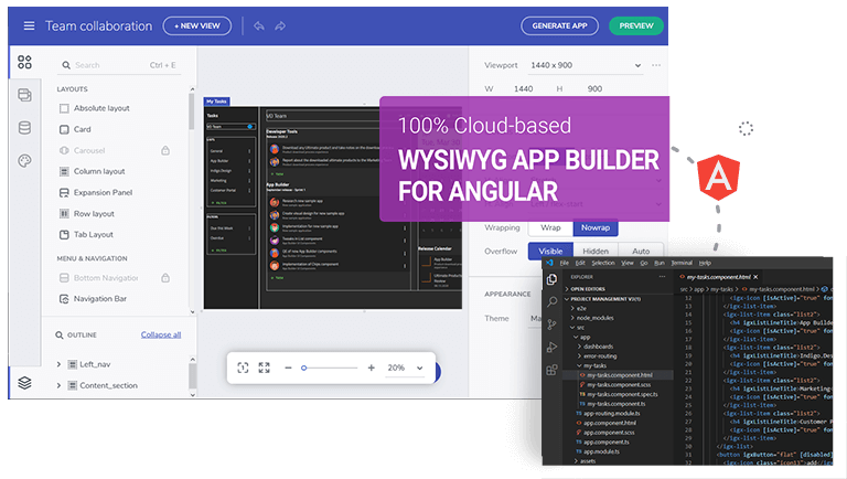 WYSIWYG App Builder for Angular Apps WYSIWYG App Builder for Angular Apps