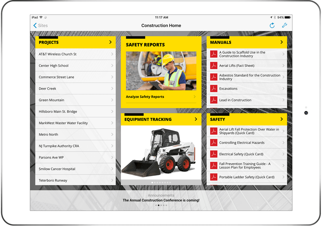 SharePlus Mobile Enterprise solution and application example on tablet