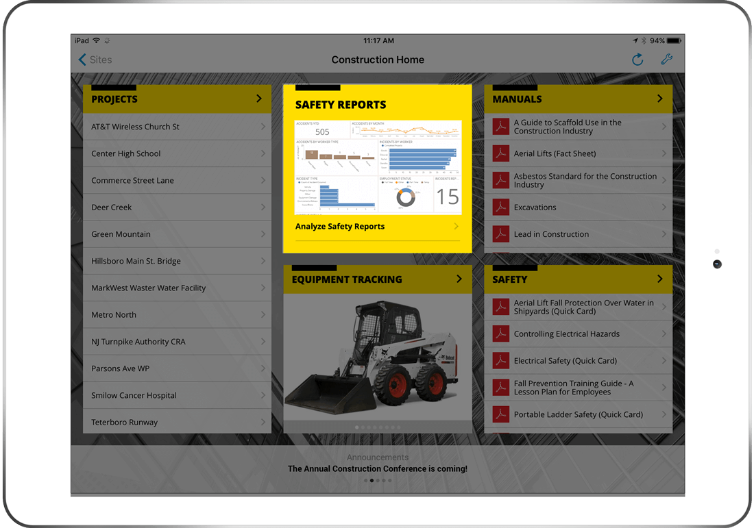 SharePlus data visualizations for mobile solutions and enterprise management