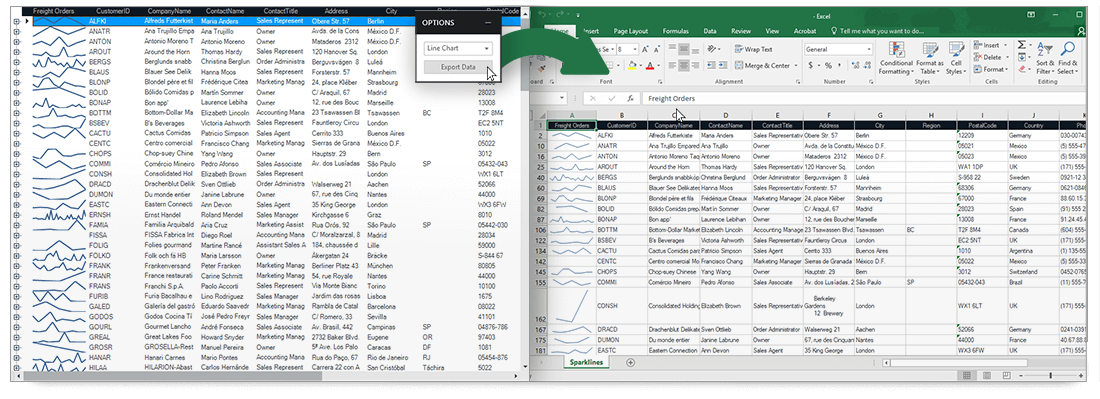 Winforms таблица как в excel