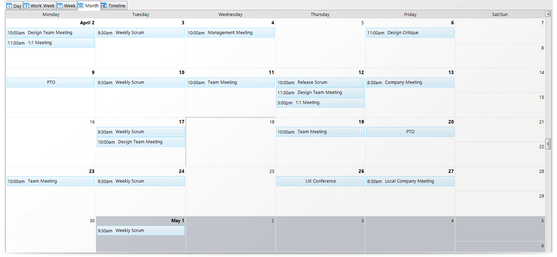 Windows Forms Schedule