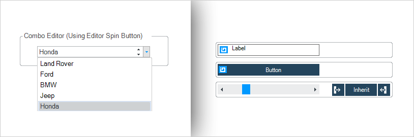 Cuadro desplegable WinForms Combo Box Editor y desplazamiento vertical