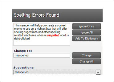 WinForms Spell Checker Dialog