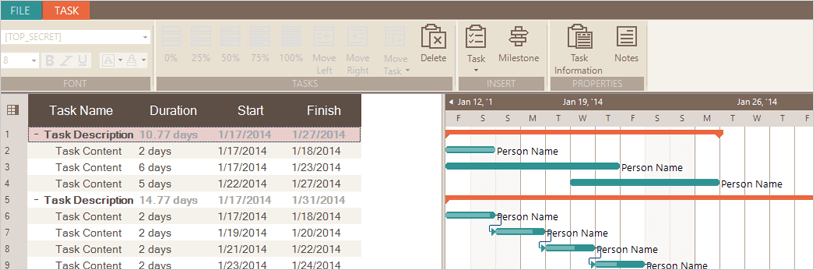 WinForms Microsoft Project-style user experience