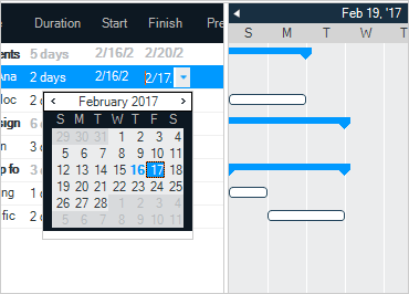 WinForms Gantt 보기 작업 관리