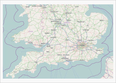 Geographic map with geographic imagery from Open Street Maps