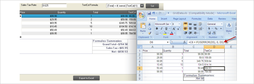 WinForms Seamless Formula Translation