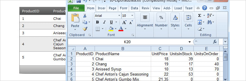 Ejemplo de marco de Excel de WinForms