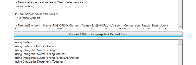 Soporte EBNF de WinForms