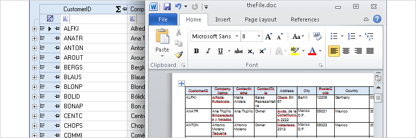 WinForms Instant Exports