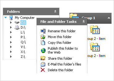 WinForms 탐색기 표시줄 컨테이너