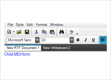 Herramienta de barras de herramientas MDI de combinación de WinForms