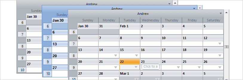 WinForms Schedule Working Hours Example