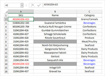 Edición y formato de WinForms Excel