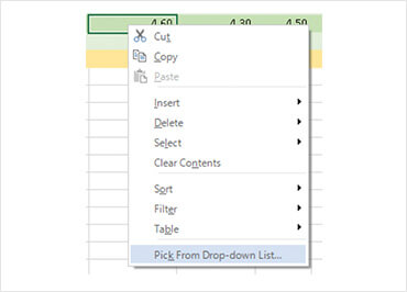 Windows Formsスプレッドシートでセルにリストを追加