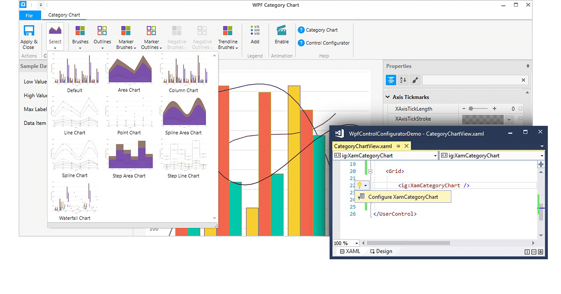 Wpf properties. Windows presentation Foundation Интерфейс. Диаграмма с всплывающими подсказками. Infragistics Ultimate UI for WPF. WPF USERCONTROL.