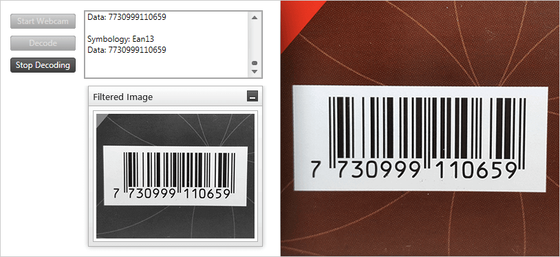 Decodifica fotogramas continuos desde una cámara web