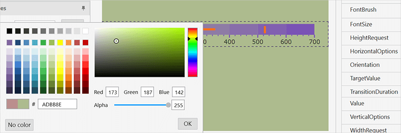 Color Customizations for WPF Bullet Graph Control backgrounds