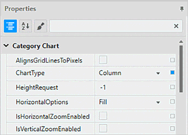 WPF Category Chart Control Property Editor