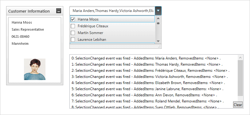 Using SelectionChanged Event