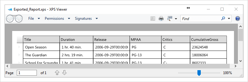 Exportación XPS