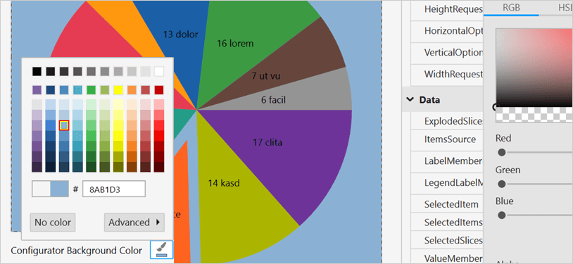 Color Customization for WPF Pie Chart Control backgrounds