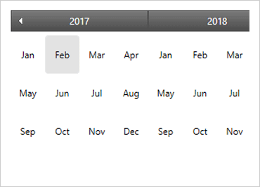 Calendario mensual de WPF