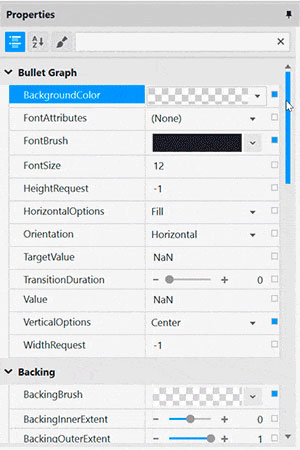 Xamarin Bullet Graph コンフィギュレーター