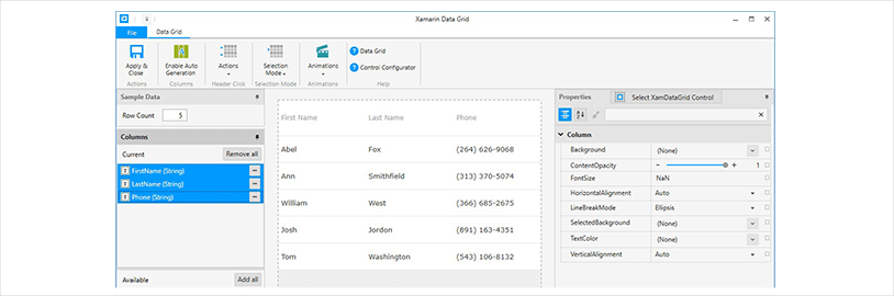 Configurar varias columnas a la vez