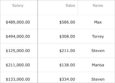 Cuadrícula de datos Xamarin: fijación de columnas