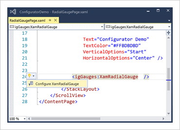 Xamarin Medidor radial