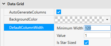 Adjust DefaultColumnWidth property to have grid display nicely