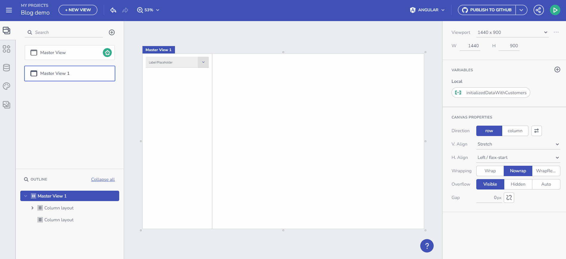 Set a variable value through Component event context or Data context