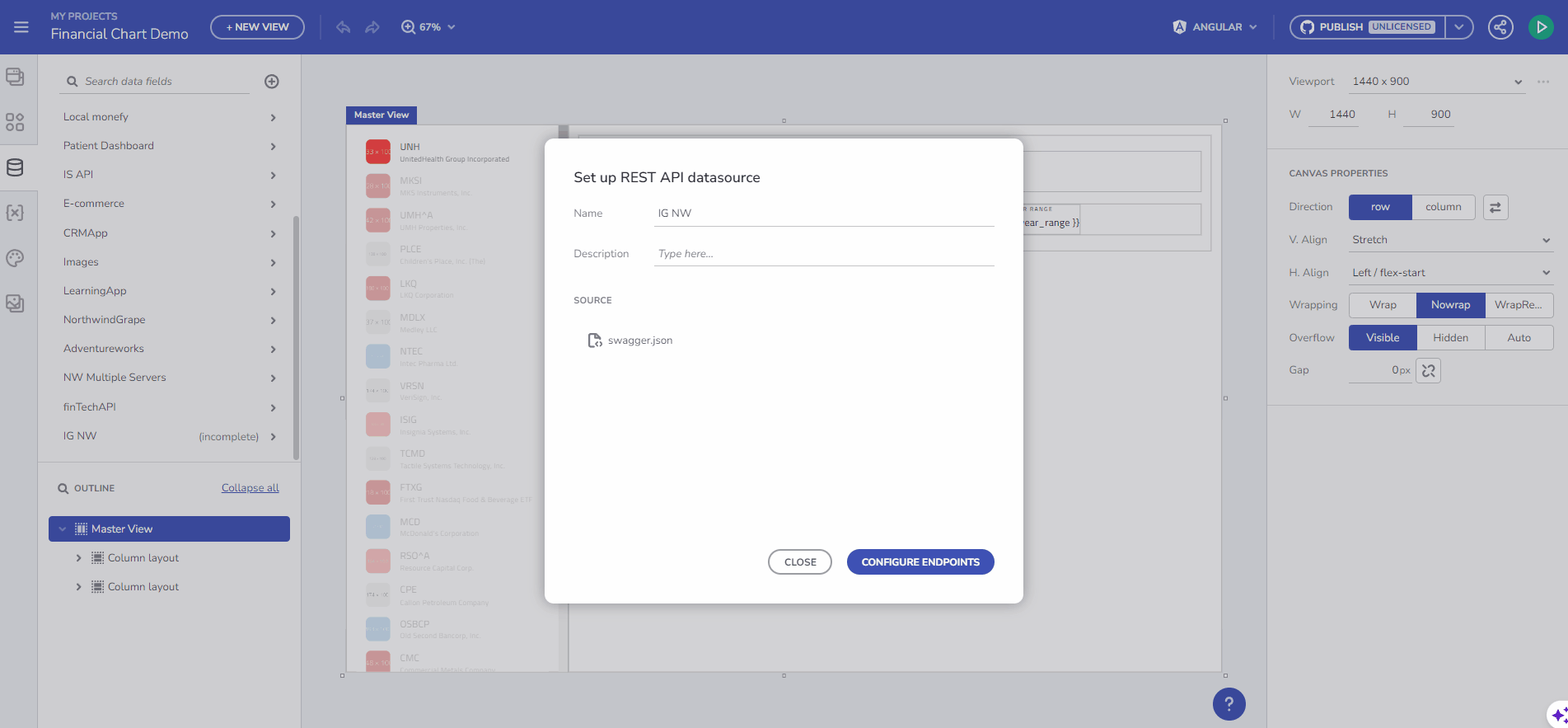 Financial Chart demo