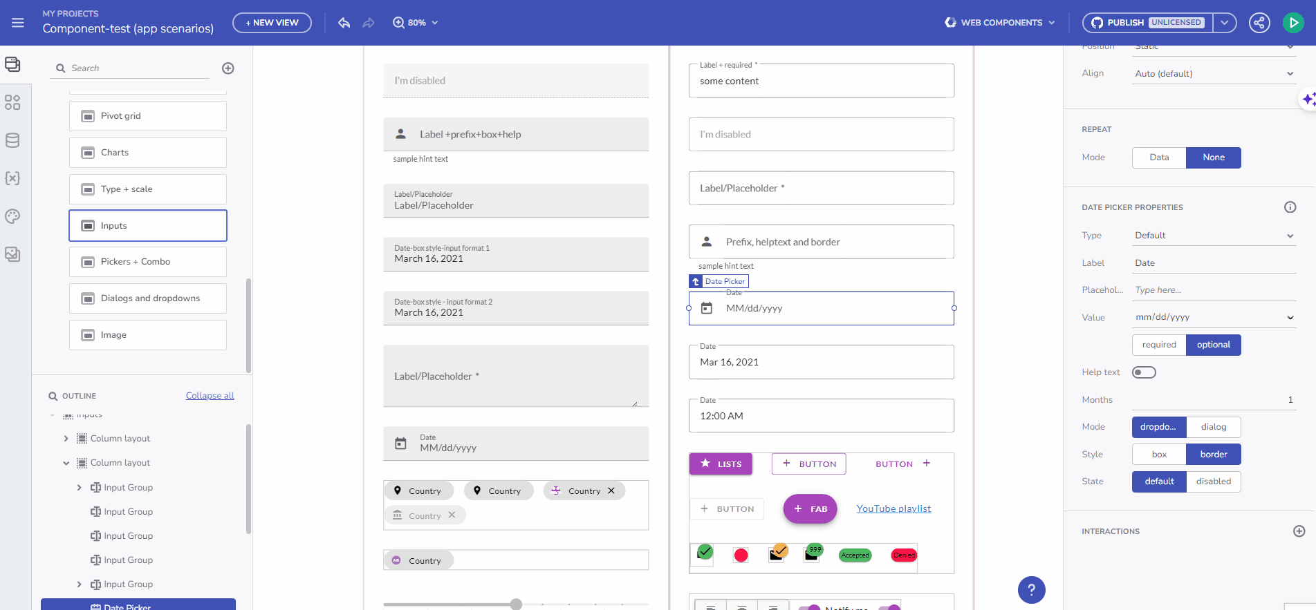 Selector de fecha Nueva interacción