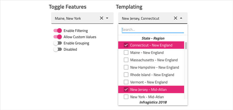 Angular 데이터 그리드의 오버레이 토글