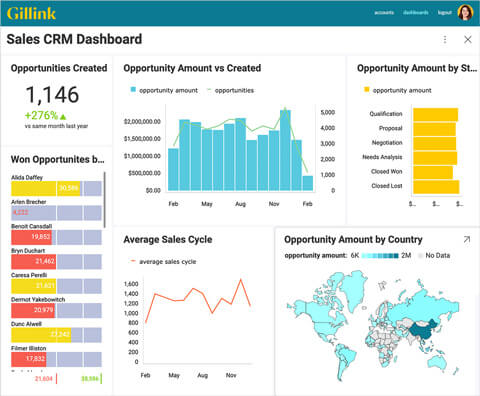 Embedded CRM Analytics Software – Reveal BI